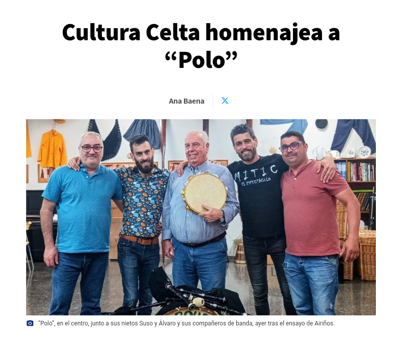 «CULTURA CELTA» HOMENAXEA A «POLO»